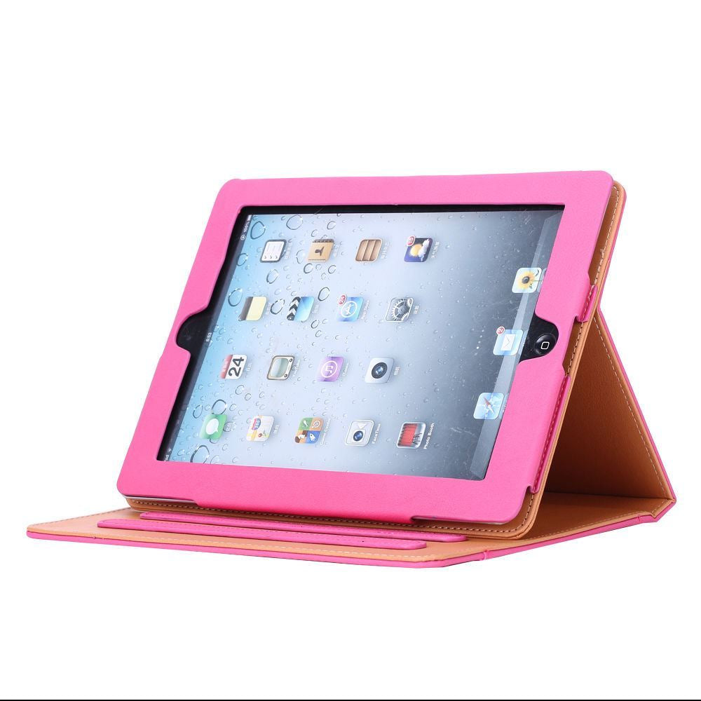 New Luxury Classic Soft Leather Smart Auto Sleep Wake Stand Case for Apple Ipad