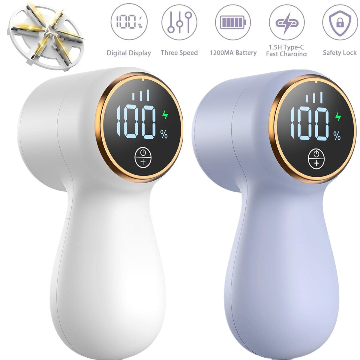 Fabric Shaver Electric Lint Remover Rechargeable Sweater Defuzzer 3 Speeds US