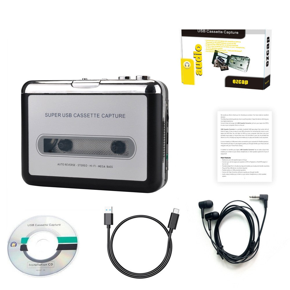 Portable Cassette Player Converter Recorder Convert Tapes to Digital MP3 USB US