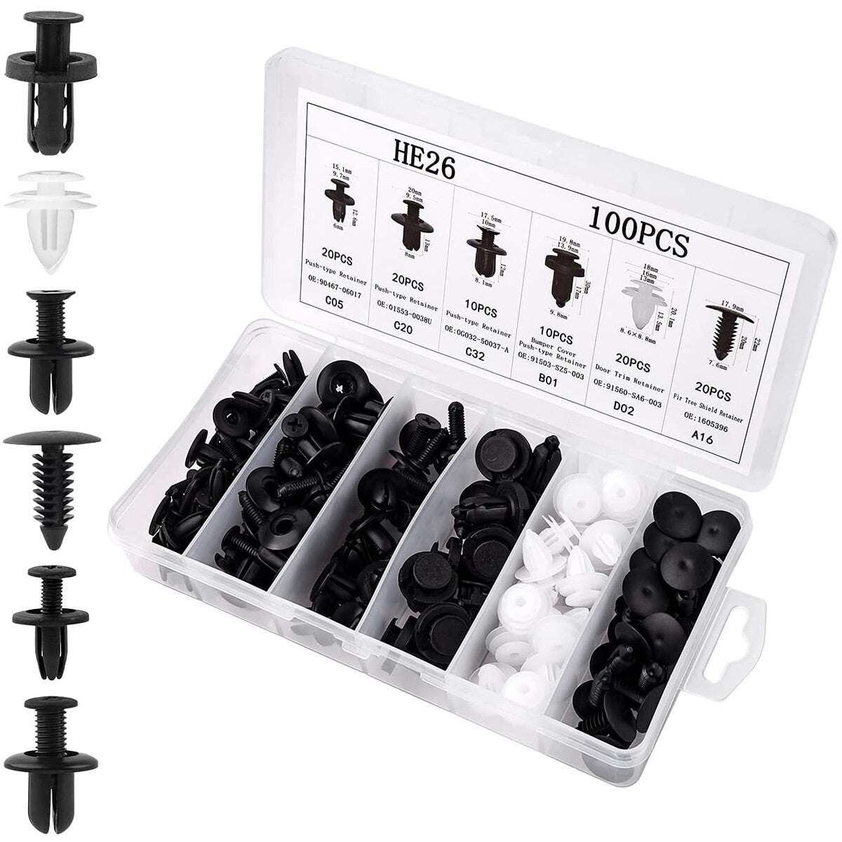 Car Accessories Clip Trim Push Pin Rivet Bumper Door Panel Retainer Fastener Kit