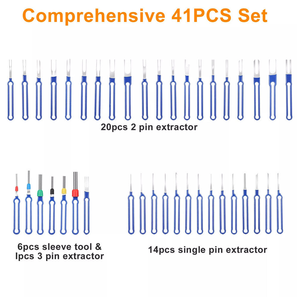 41X Pin Extractor Removal Kit Tool Terminal Ejector Connector W/ Protective Bag