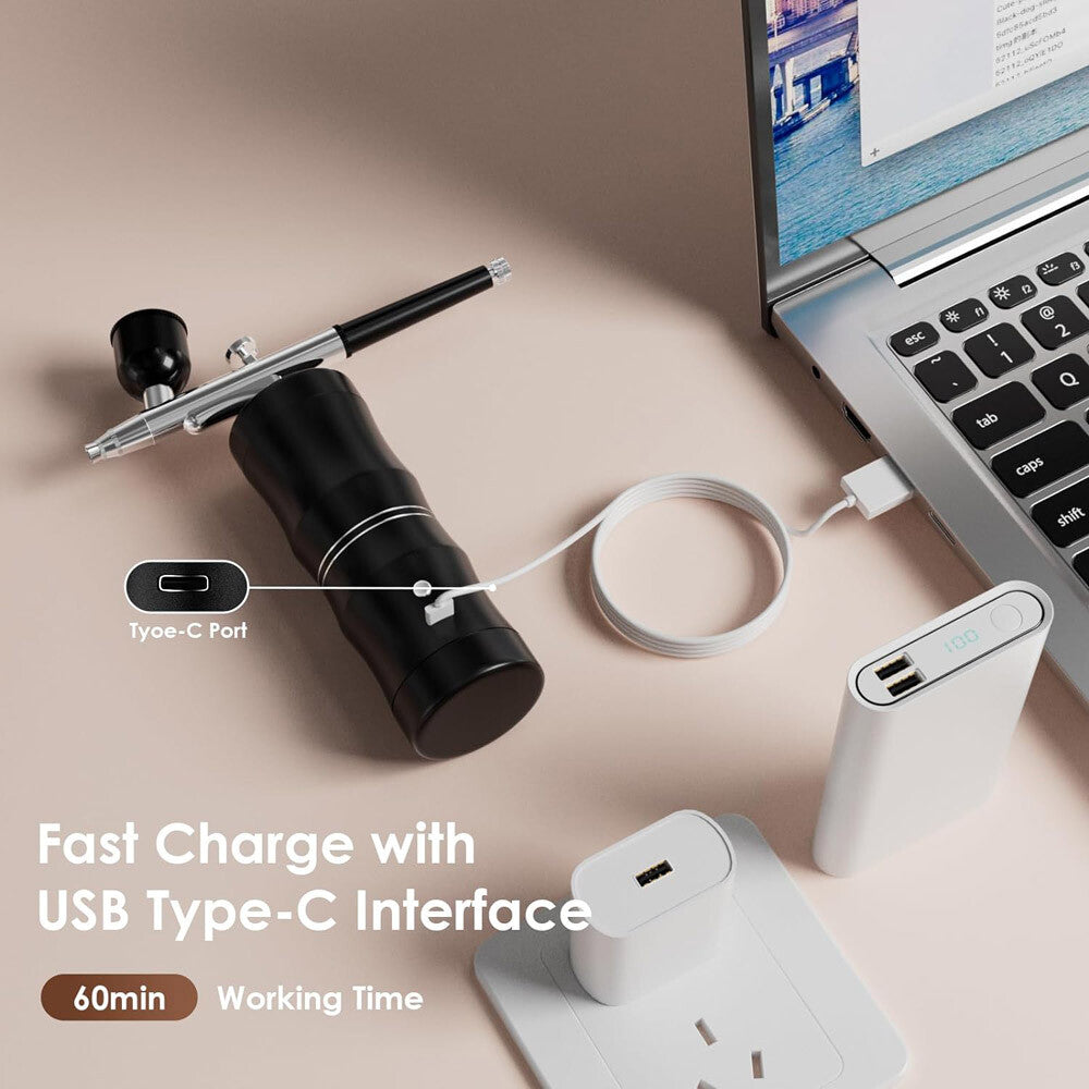 Air Compressor Kit Portable Air-Brush Paint Spray Gun Nail Tattoo Art Airbrush