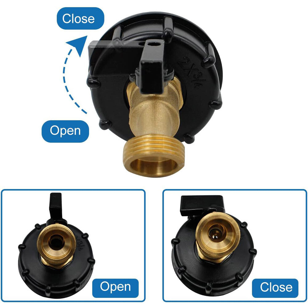 275-330 Gallon IBC Tote Water Tank Adapter 2" Brass Fittings Valve Connector US