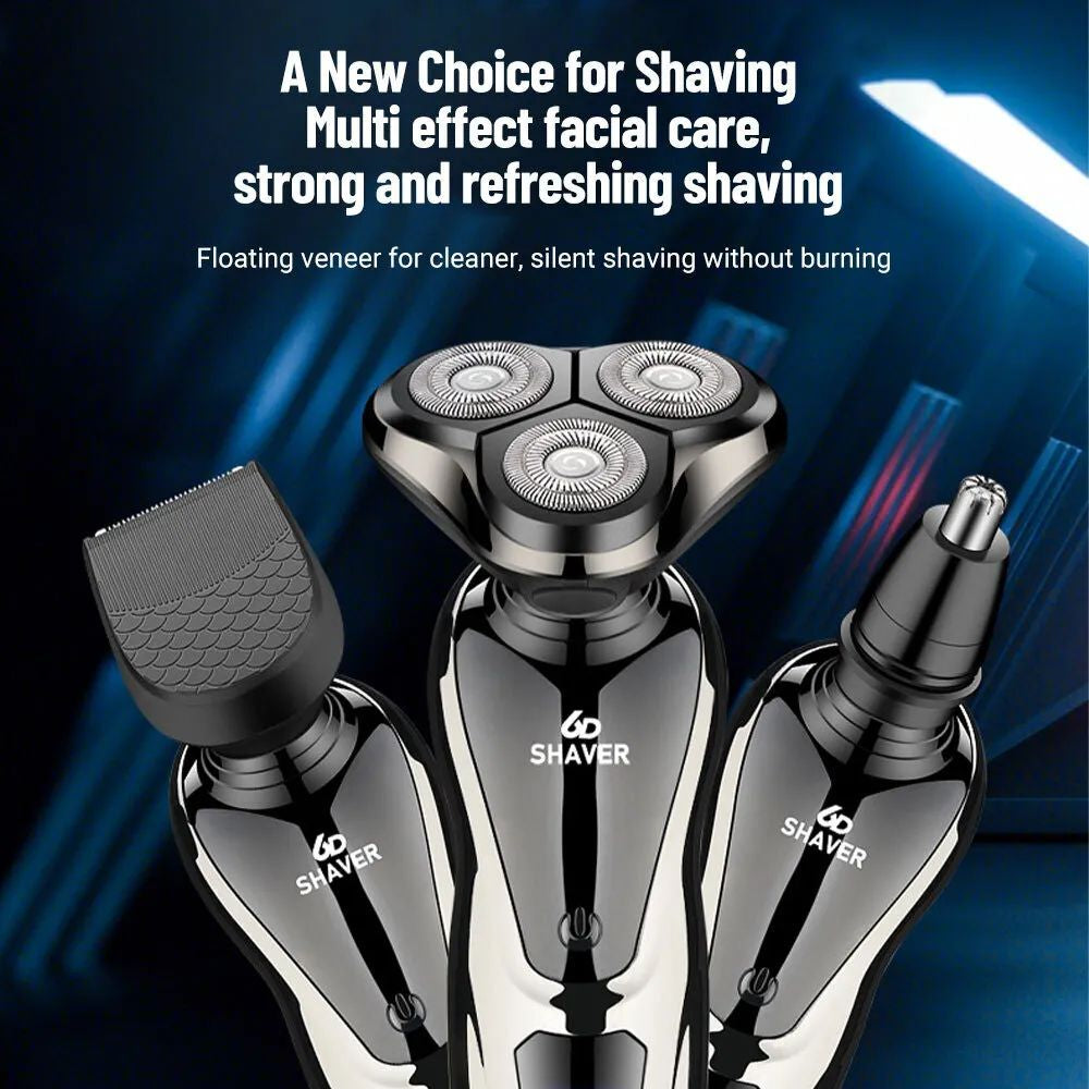 Men Wet/Dry Electric Shaver Trimmer Rotary Razor Beard Shaving USB Rechargeable