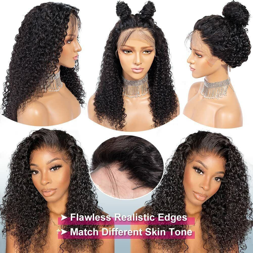 AA Hair Front Wig Womens Brazilian Human Long Curly Lace Wavy Hair Wigs US 2024