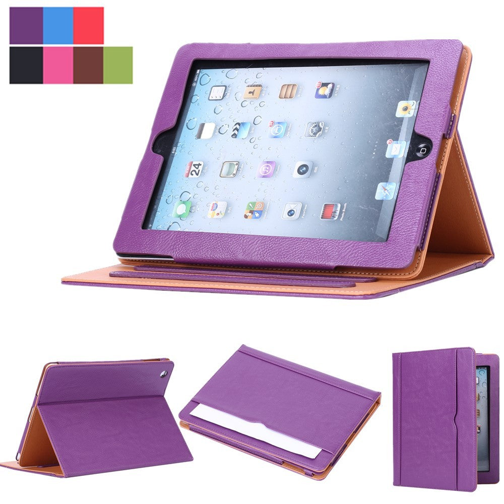 New Soft Leather Folio Wallet Smart Case Cover Sleep Wake Stand for Apple Ipad