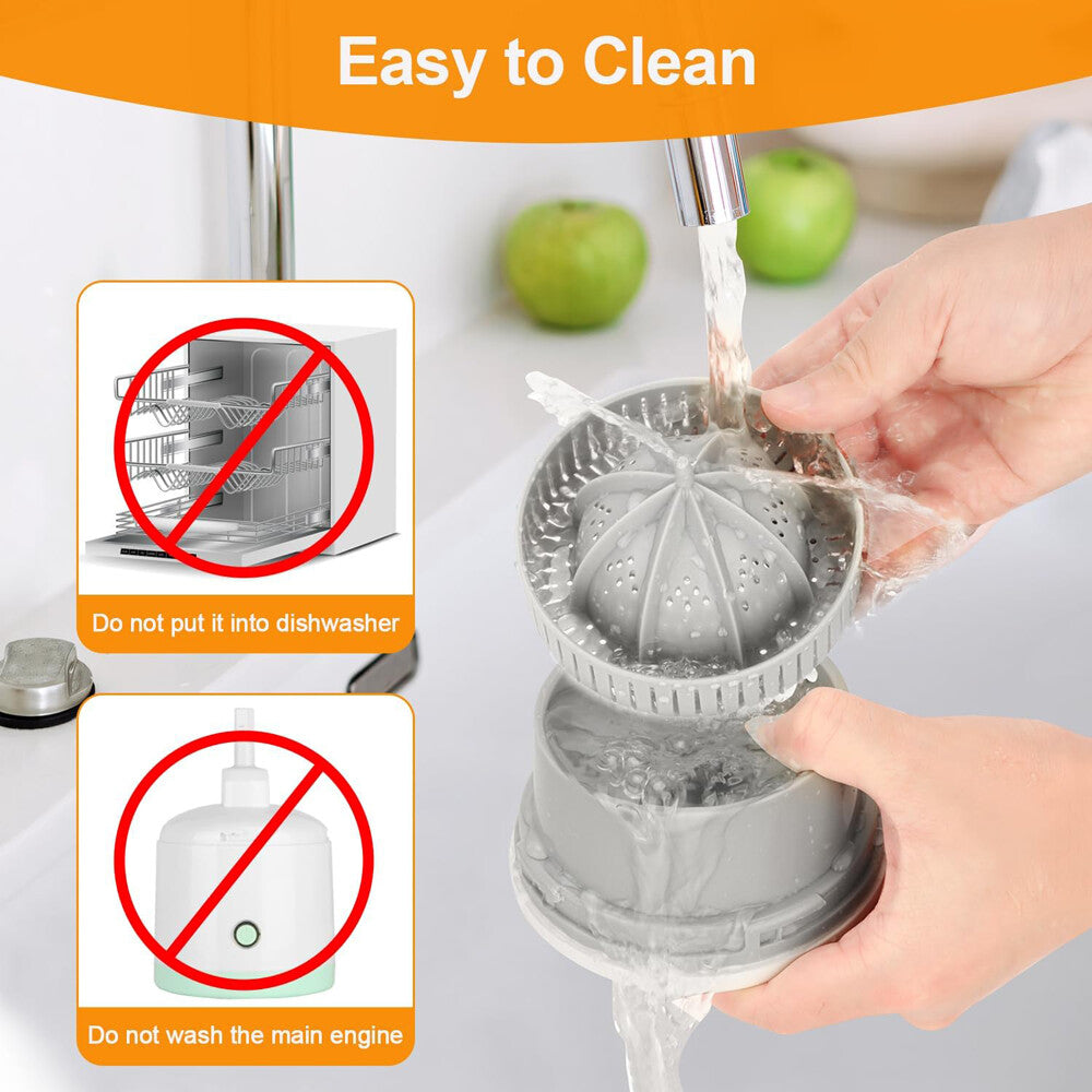 Electric Citrus Juicer Rechargeable Hands-Free Masticating Orange Lemon Squeezer