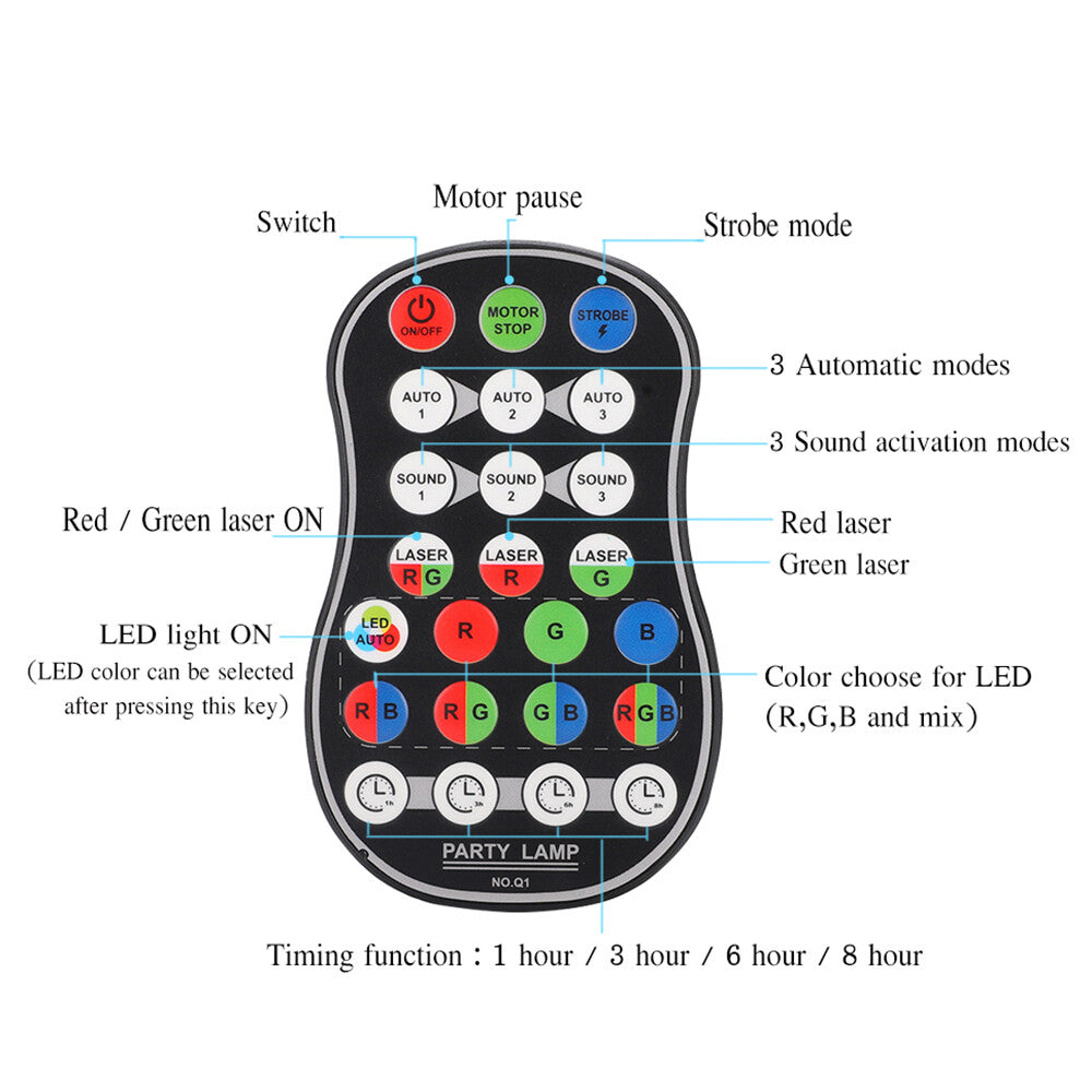 480Patterns Laser Projector Stage Light LED RGB DJ Disco KTV Show Party Lighting