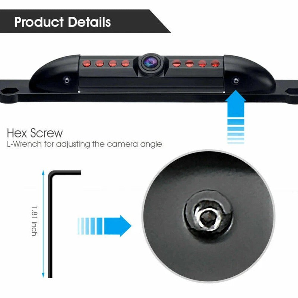 Backup Camera US License Plate Metal Frame Rear View CMOS HD LED Night Vision