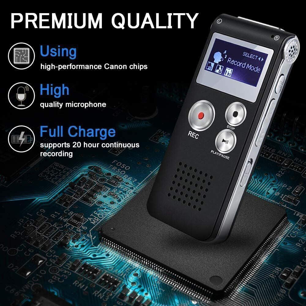 Lecture Digital Voice Recorder Dictaphone Audio MP3 Sound Mini Spy Recorder Mic