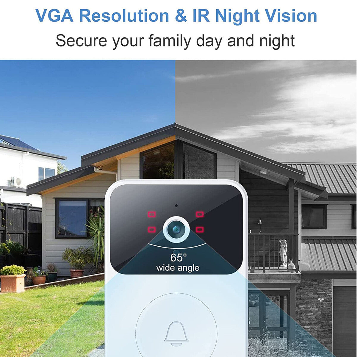 Smart Wireless Wifi Video Doorbell Night Vision Camera Door Bell Ring Intercom