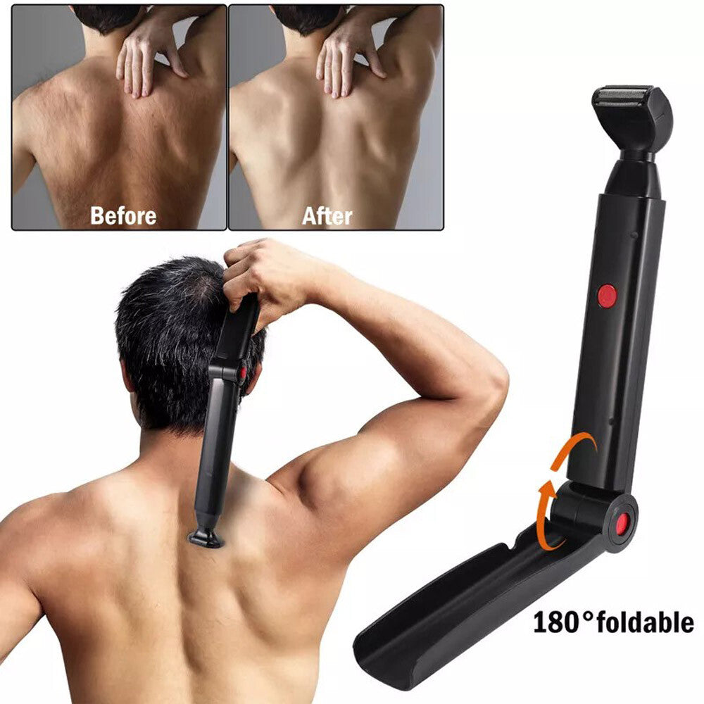 Long Handle Electric Back Shaver for Men Body Hair Removal Razor USB Recharge US