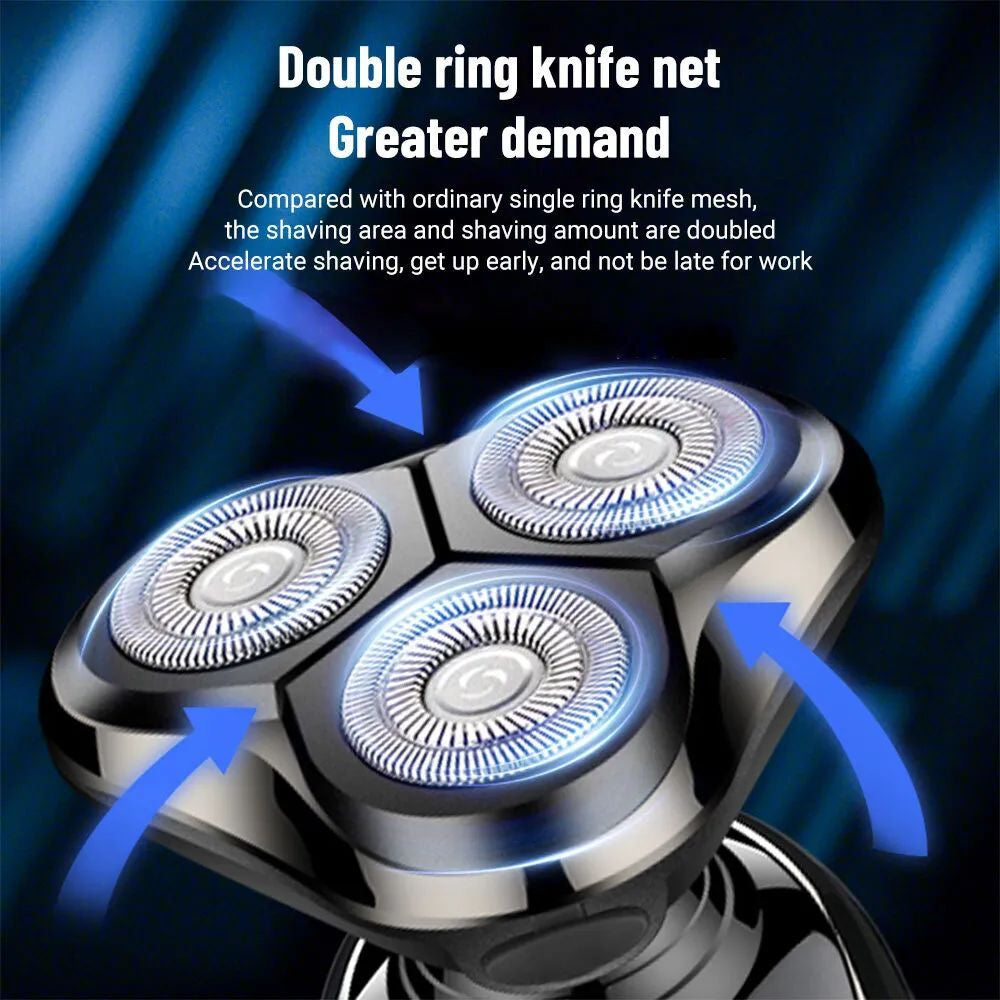 Men Wet/Dry Electric Shaver Trimmer Rotary Razor Beard Shaving USB Rechargeable