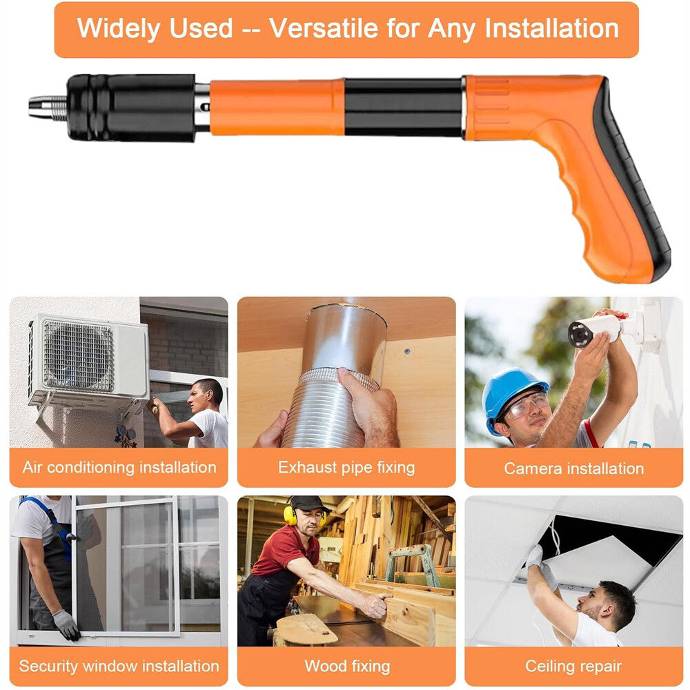 Nail Gun Powerful Concrete Air Nailer Wall Fastening Tool + 50PCS round Nails US