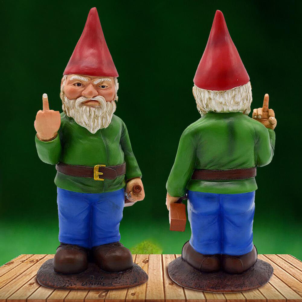Naughty Garden Gnome for Lawn Ornament Funny Dwarfs for Indoor Outdoor 12CM US