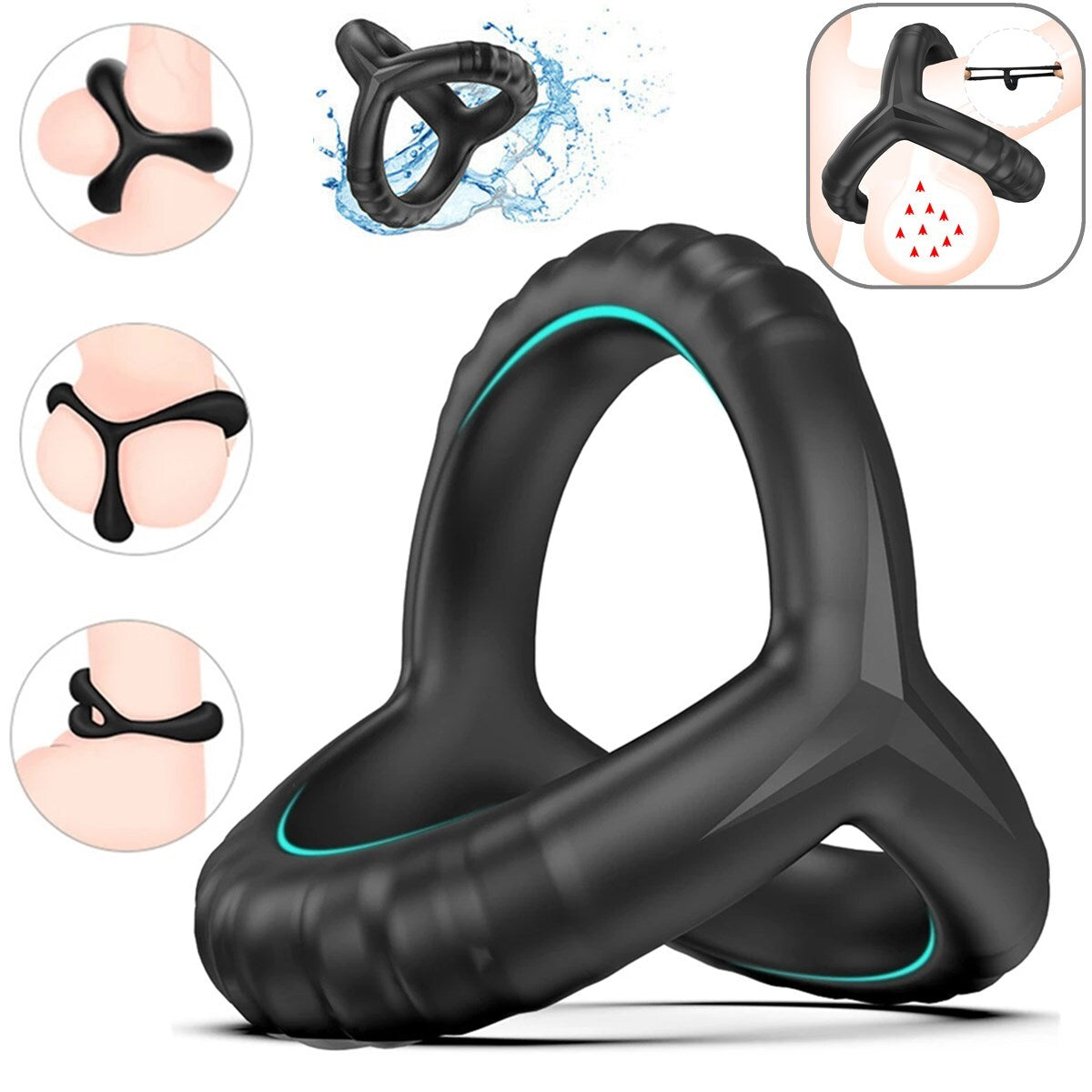 Stronger Erection Silicone Cock Penis Ring Longer Harder Adults Sex Toys for Men
