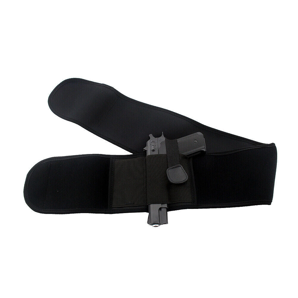 Tactical Belly Gun Holster Belt Concealed Carry Waist Pistol Holder Magazine Bag
