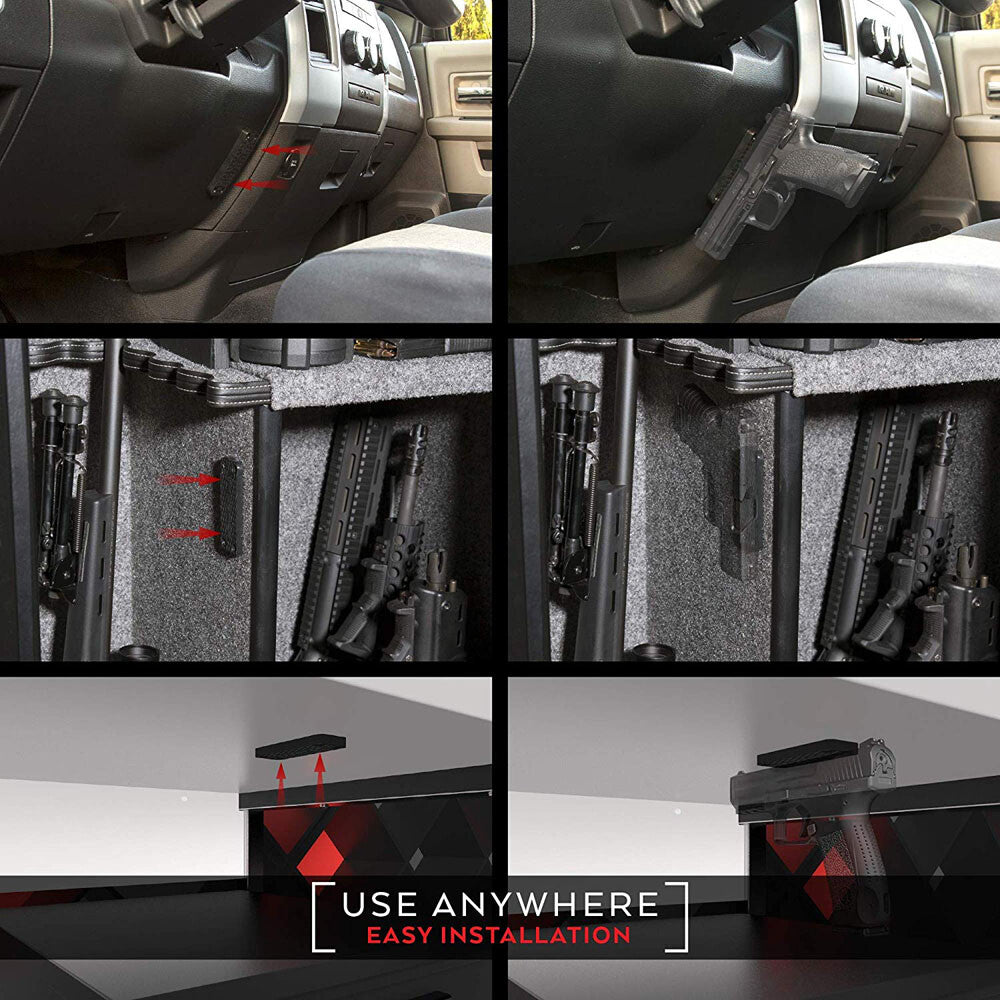 2 Pack 45 Lb Gun Magnetic Mount Holder Holster Concealed Pistol for Car Bed Desk