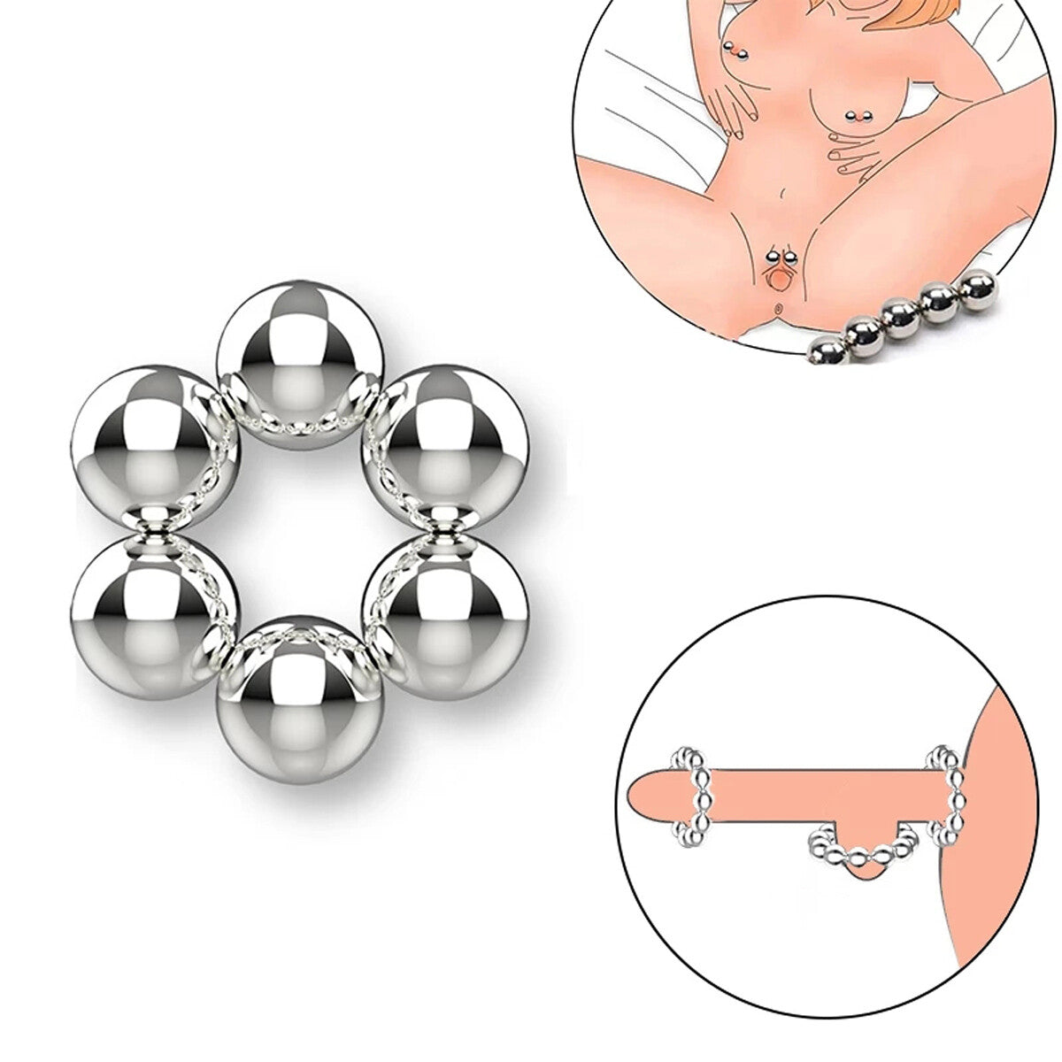 Clitoris Labia Nipple Clamps Bondage Fetish BDSM Powerful Magnetic Orbs Pair Set