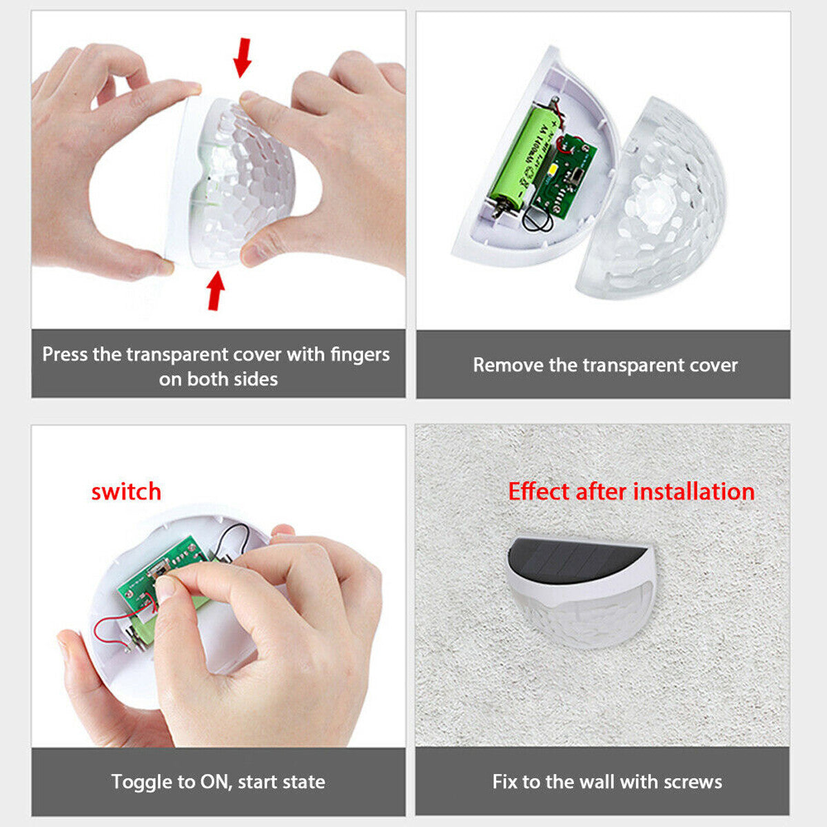 2PCS Solar Fence Lights Outdoor Garden Waterproof Wall Mount Decorative Lights