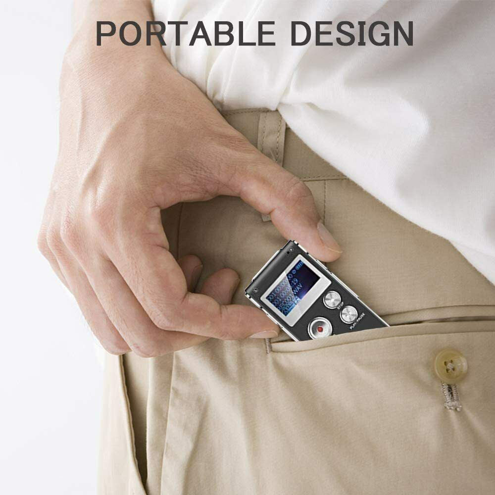 Lecture Digital Voice Recorder Dictaphone Audio MP3 Sound Mini Spy Recorder Mic