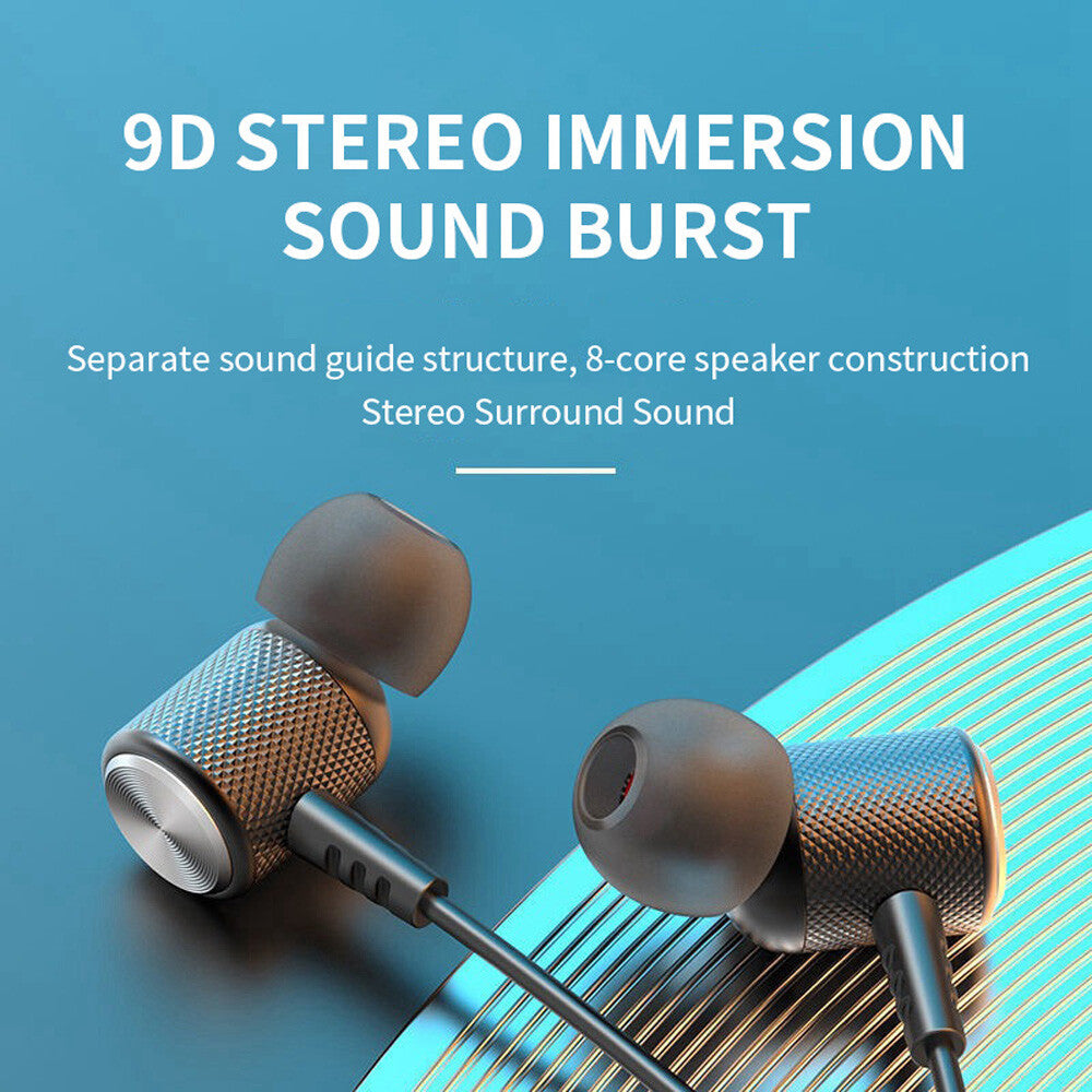 Wireless Bluetooth 5.2 Neckband Headphones Mic Headset Stereo Earbuds Earphone