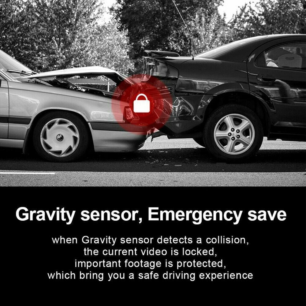 Touch Screen Dash Cam 4" 1080P Dual Lens Car DVR Recorder Front and Rear Camera