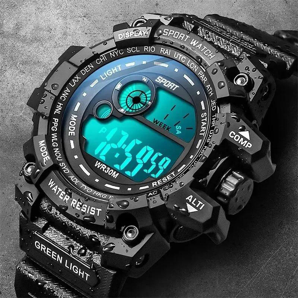 Wristwatch LED Digital Sports Watch Military Tactical Waterproof Shockproof US