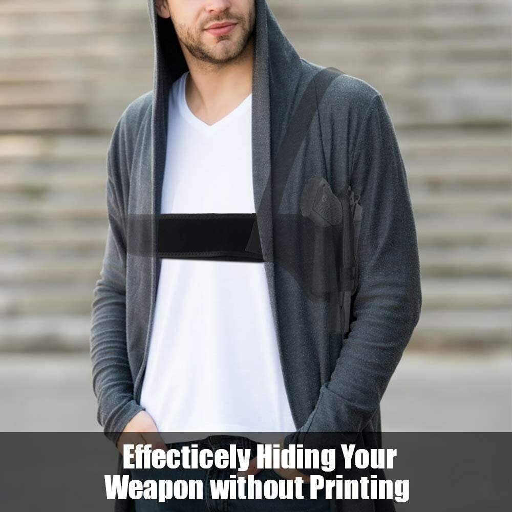 Tactical Concealed Carry Shoulder Pistol Hand Gun Holster Pouch for Right/Left