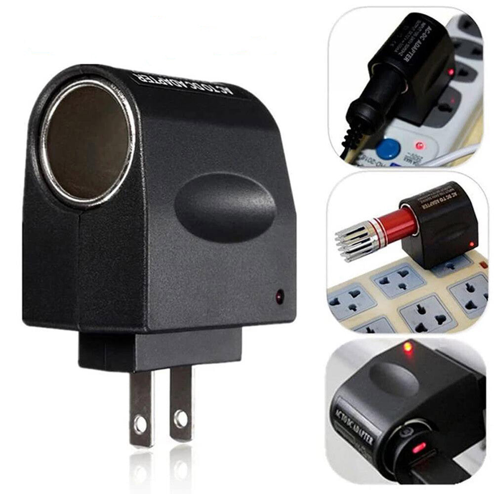 2PCS 100-240V AC to 12V DC Car Cigarette Lighter Socket Power Adapter Converter