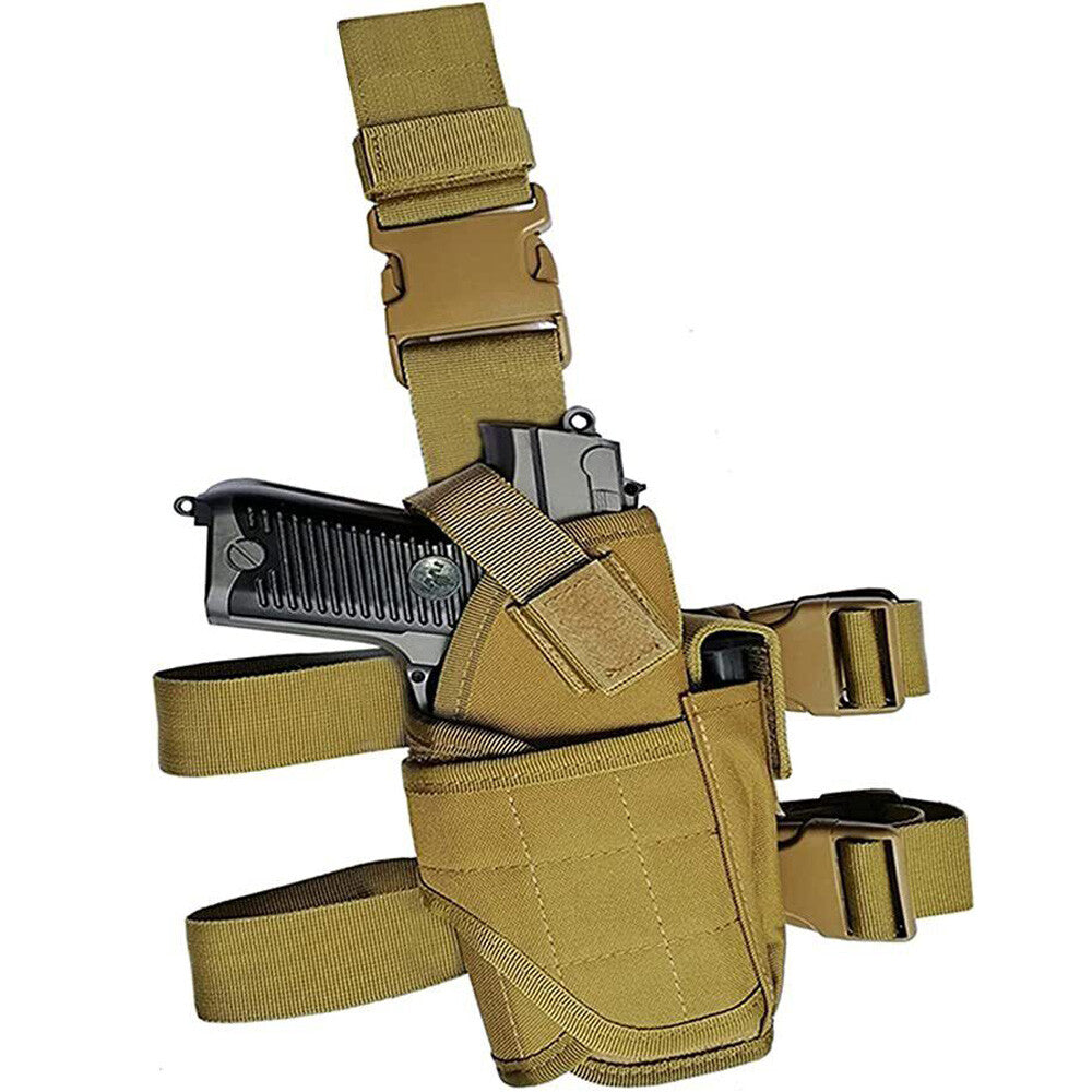 Tactical Holster Adjustable Pistol Gun Drop Leg Thigh Magazine Pouch Right Hand
