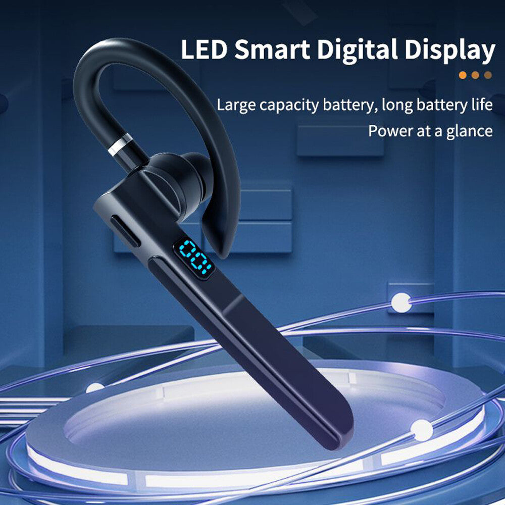 Trucker Wireless Bluetooth Earpiece Headset Dual Mic Earbud Noise Cancelling US