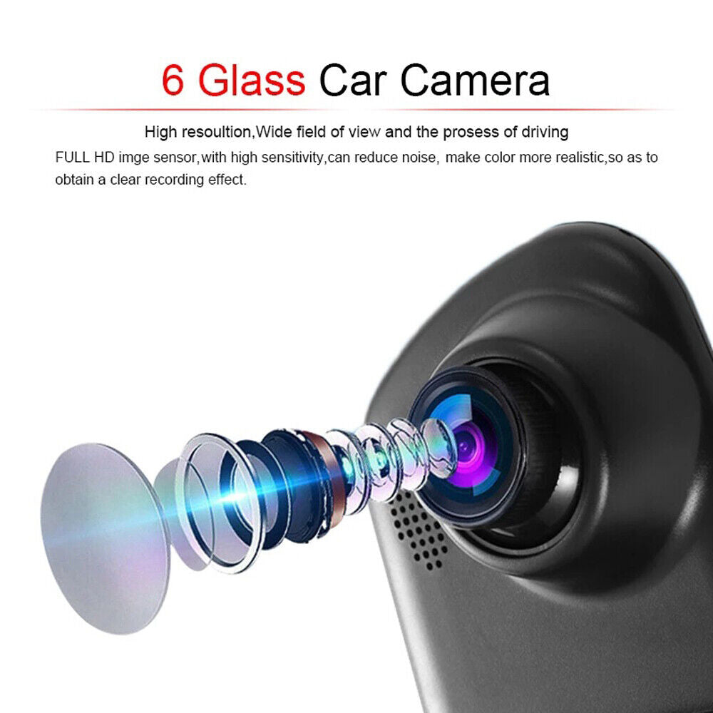 1080P HD Rearview Mirror Car DVR Dual Dash Cam Camera Front Rear Video Recorder