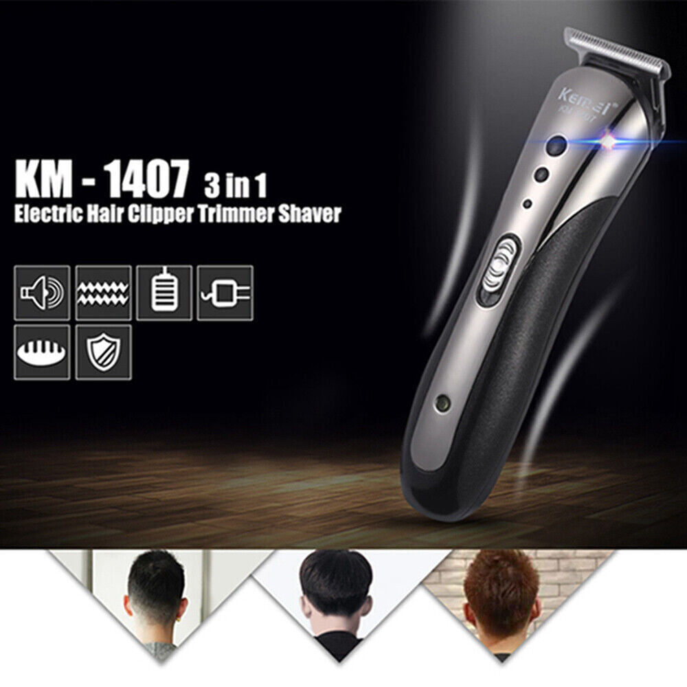 Hair Clippers Trimmer Kemei 1407 Professional Kit Hair Cutting Machine Barber US