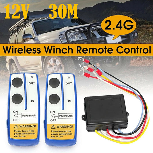 Wireless Winch Remote Control Kit 12V Receiver 150Ft Twin Switch Handset Easy US