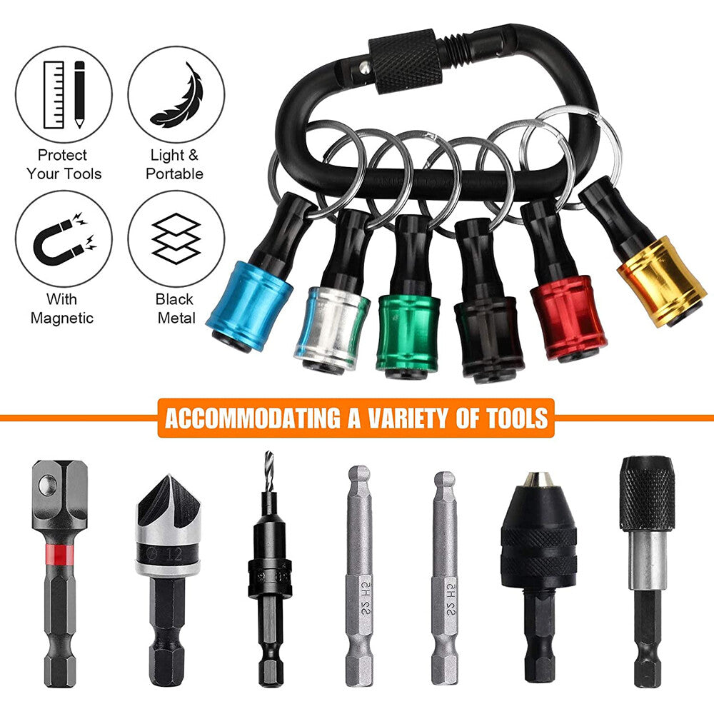 12PCS Keychain 1/4" Hex Shank Quick Release Screwdriver Drill Bit Holder Bit Set