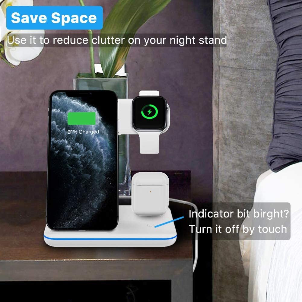 For Iphone 13 Pro Max 12 12 11 3In1 Wireless Fast Charger Charging Stand Station