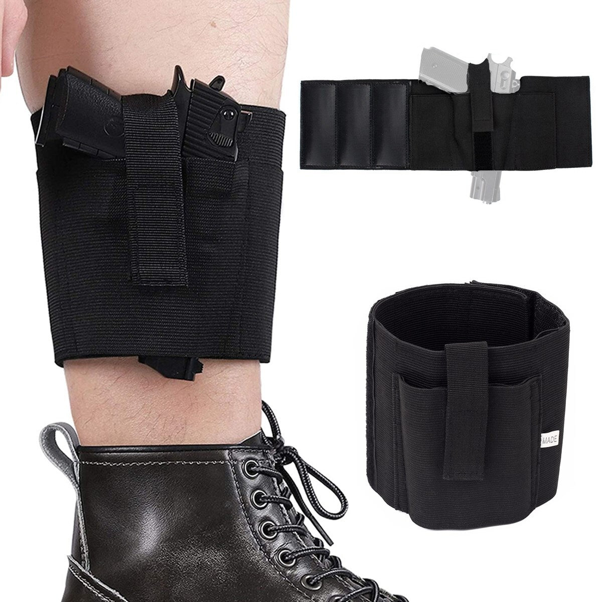 Tactical Ankle Holster Left Right Hand Concealed Carry with 2 Magazine Pouch US