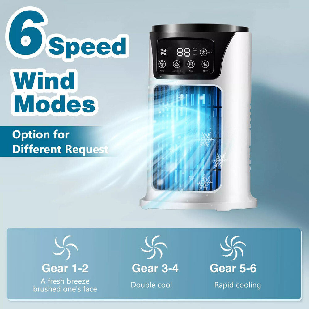 Humidifier Portable Air Cooler Fan LED Mini AC Air Conditioner Personal Cooling