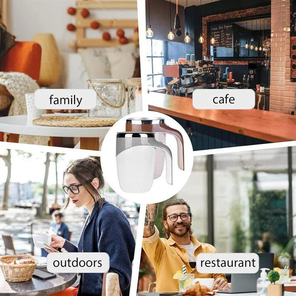 Automatic Self Mixing Magnetic Stainless Steel Coffee Cup Milk Self Stirring Mug