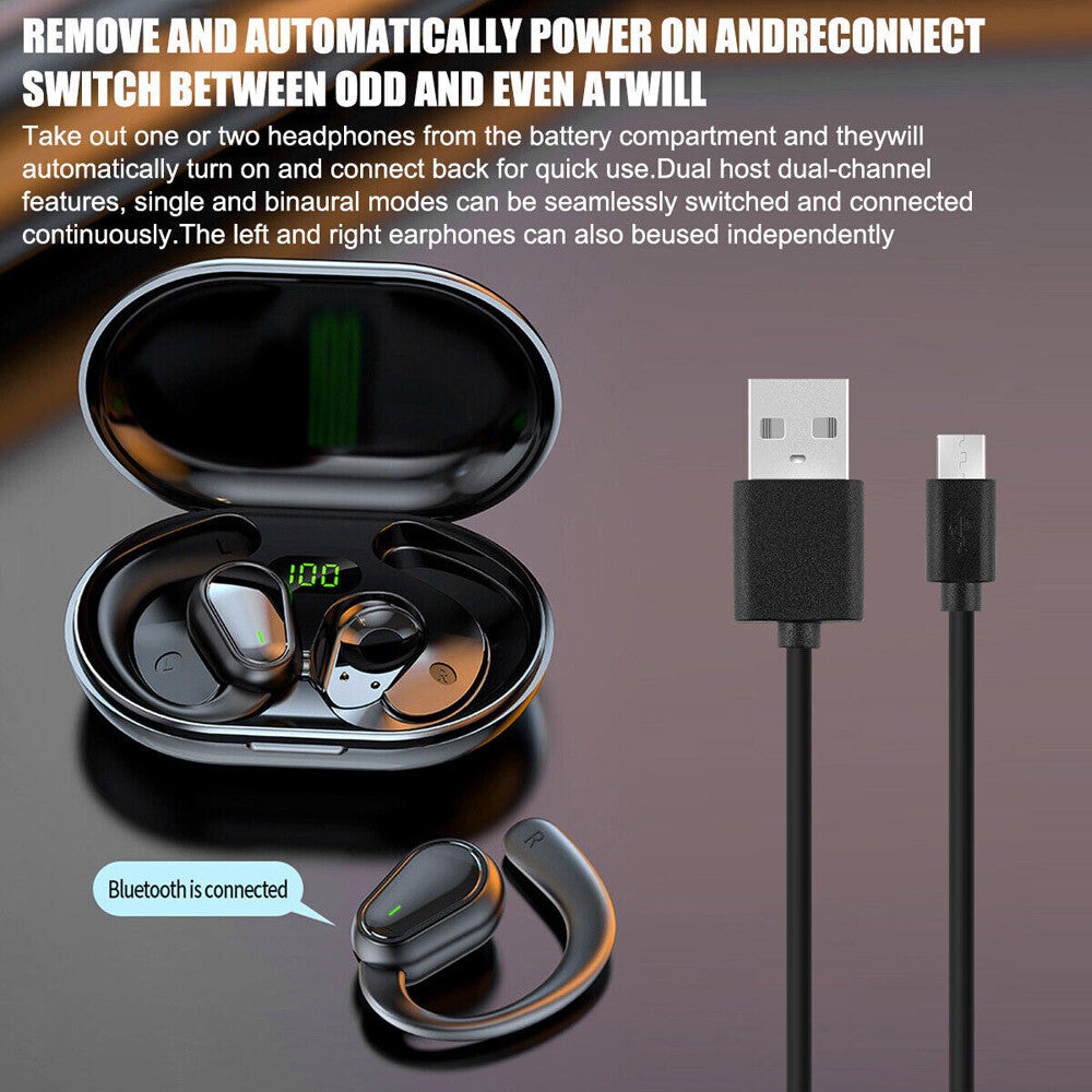TWS Bluetooth 5.3 Headset Wireless Earphones Earbuds Stereo Headphones Ear Hook