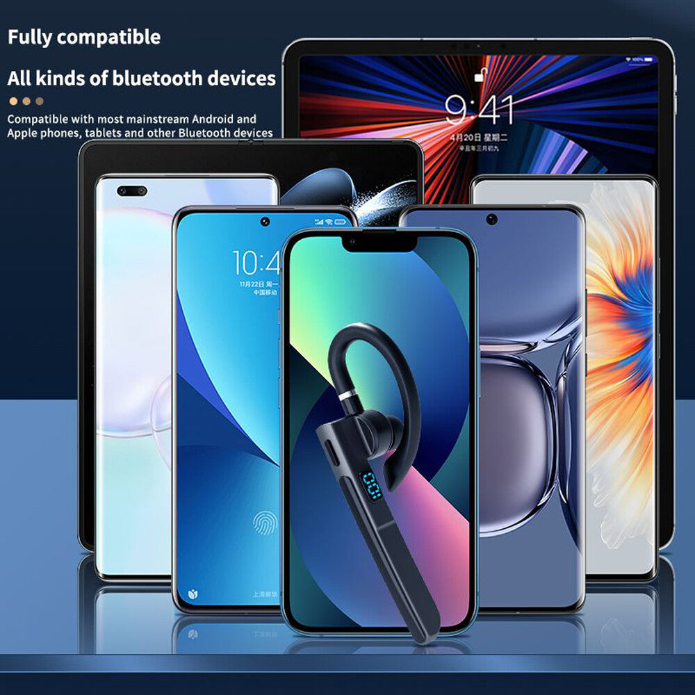 Trucker Wireless Bluetooth Earpiece Headset Dual Mic Earbud Noise Cancelling US