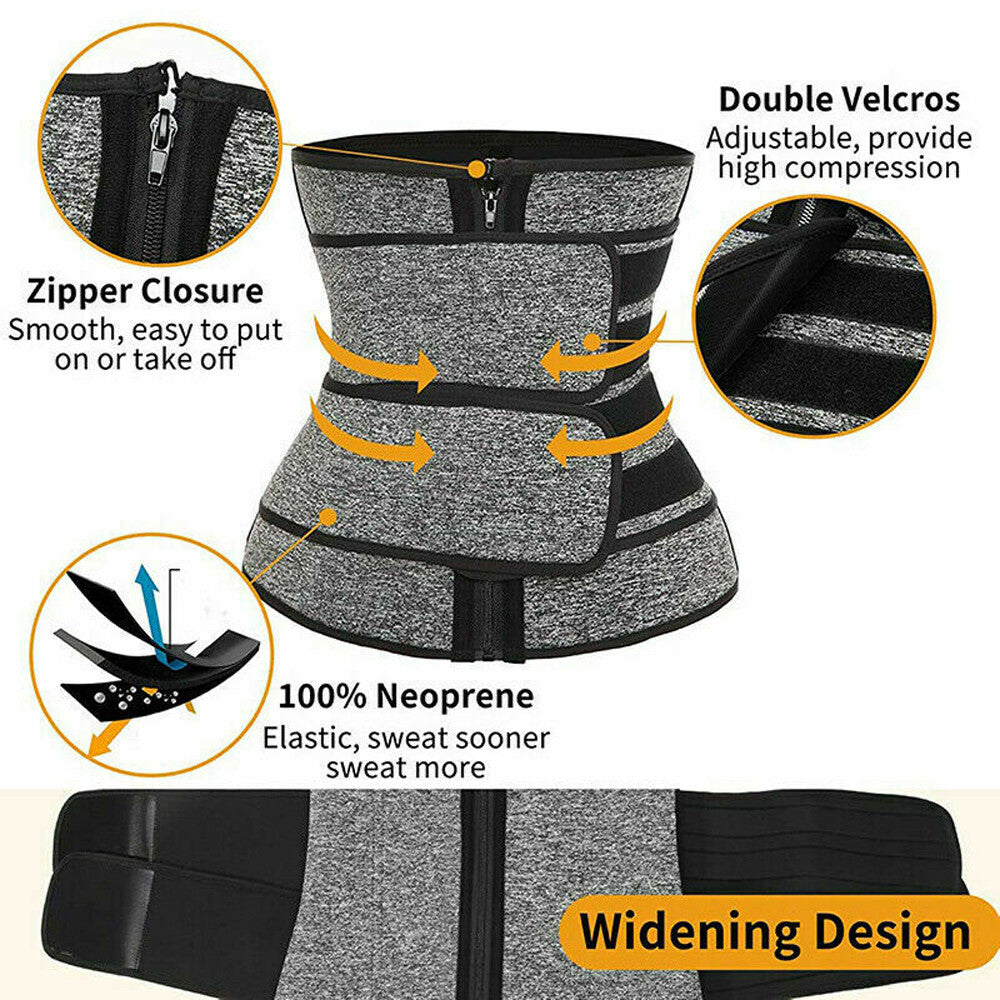 Free Size Waist Trainer Shaper Belt Slimming Tummy Wrap Belt Resistance Bands US