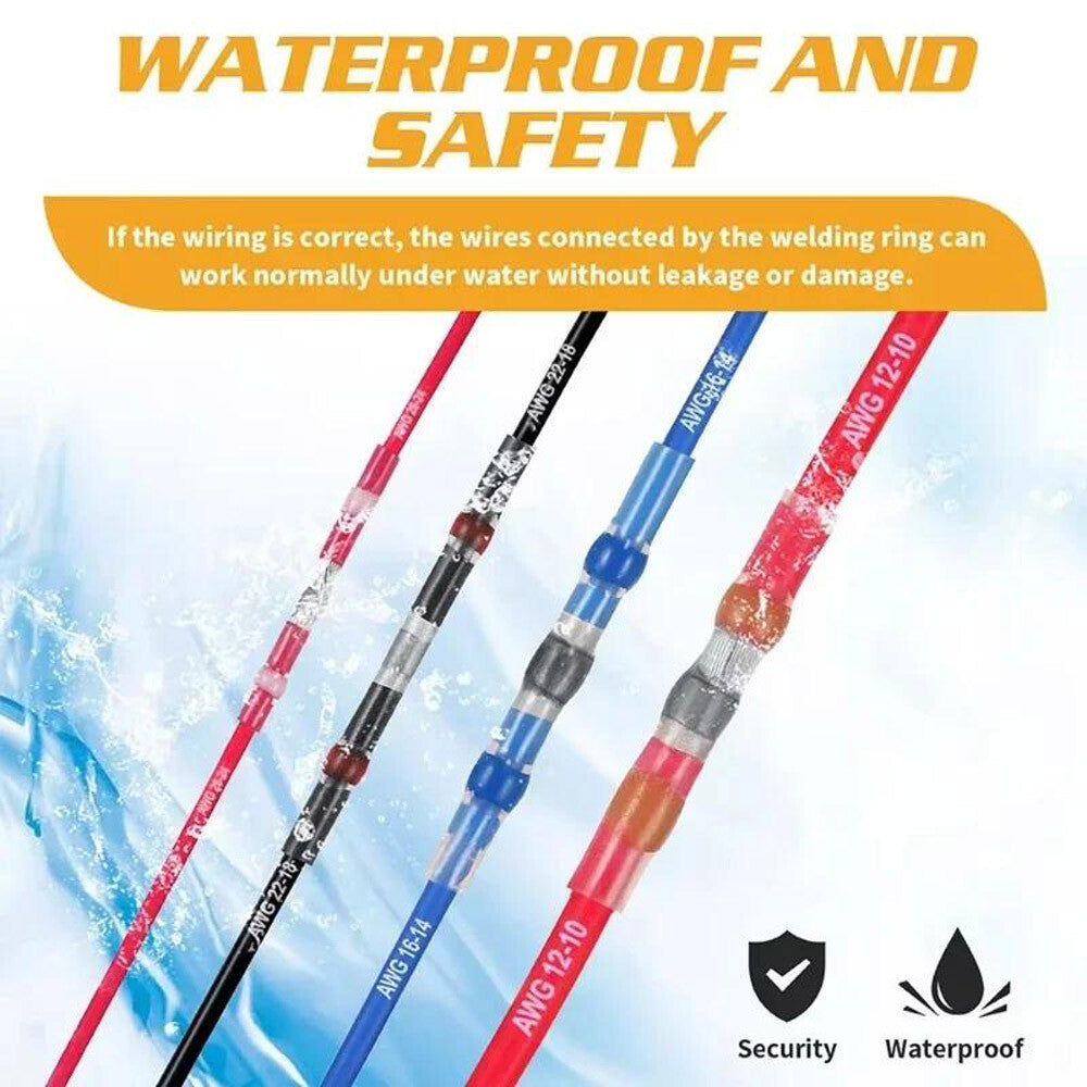 500X Heat Shrink Waterproof Solder Seal Sleeve Wire Butt Connectors Terminal Kit