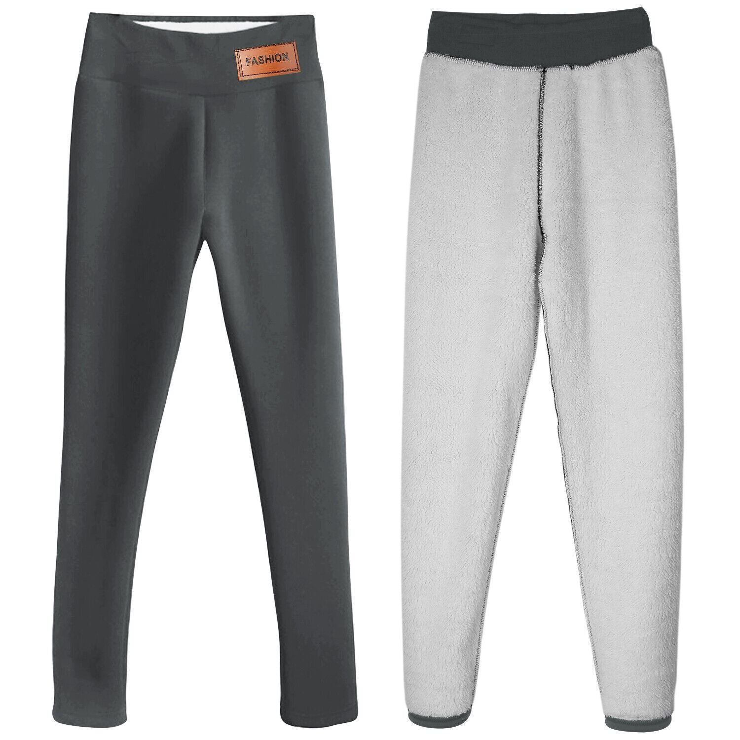 Women Winter Warm Sherpa Fleece Lined Leggings Thick Cashmere Thermal Pants US