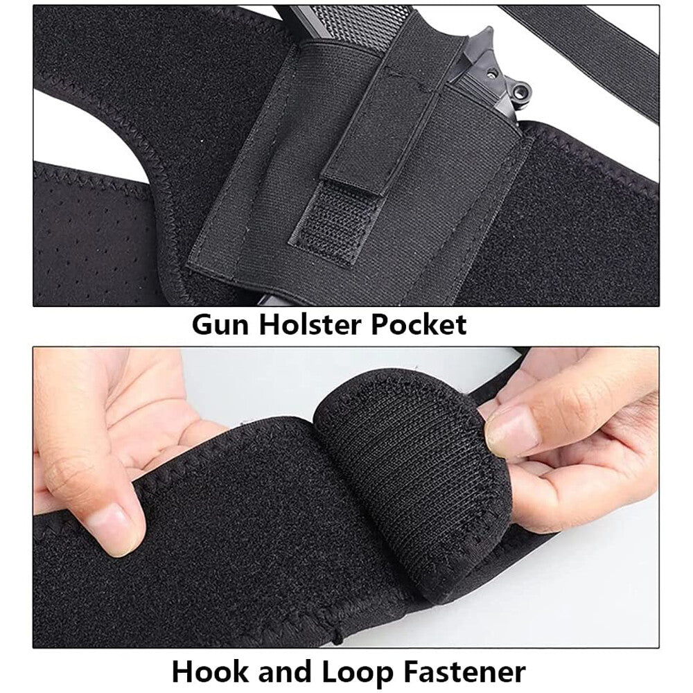 Tactical Concealed Carry Shoulder Pistol Hand Gun Holster Pouch for Right/Left