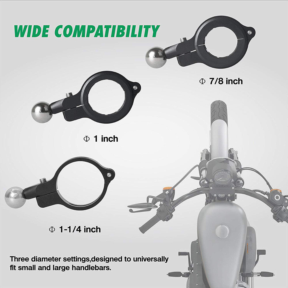 Motorcycle Cell Phone Handlebar Mount Holder USB Charger with Switch Universal