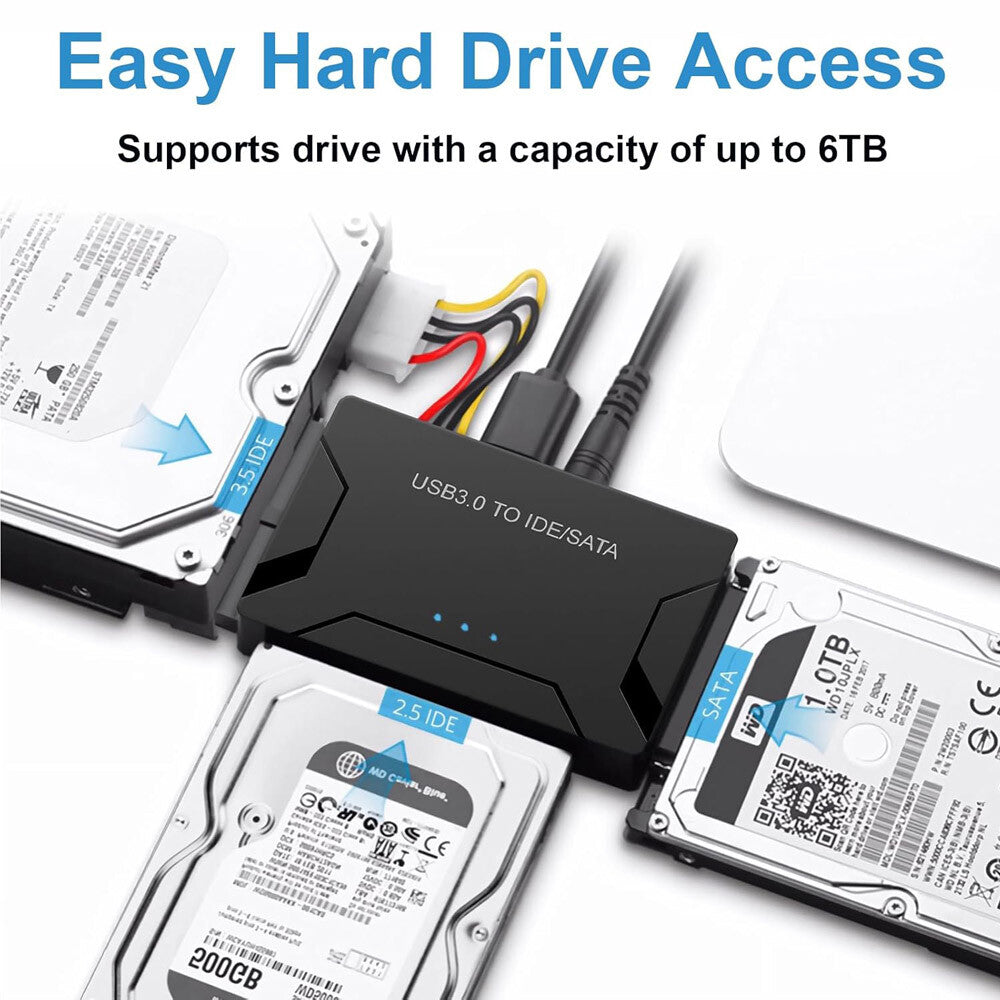 USB 3.0 to IDE/SATA Converter Adapter Kit for 2.5"/3.5" SATA/IDE/SSD Hard Drive