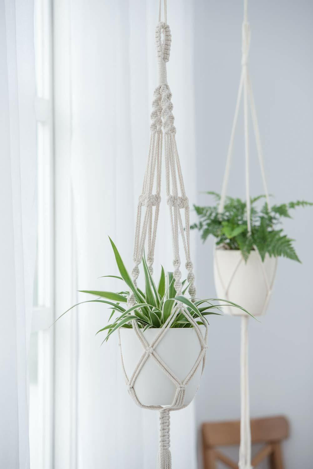 2 Pack Plant Hanger Flower Pot Plant Holder Large 4 Legs Macrame Jute 41 Inch US