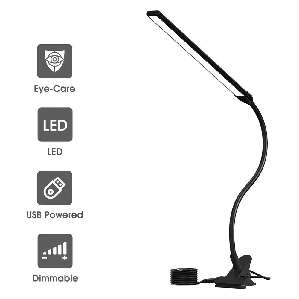 Eye-Caring LED Desk Lamp Adjustable Swing Arm Lamp with Clamp Reading Desk Light